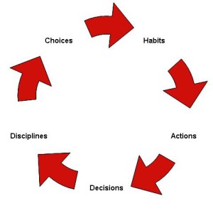 Choices - Habits - Actions - Decisions - Disciplines Graphic